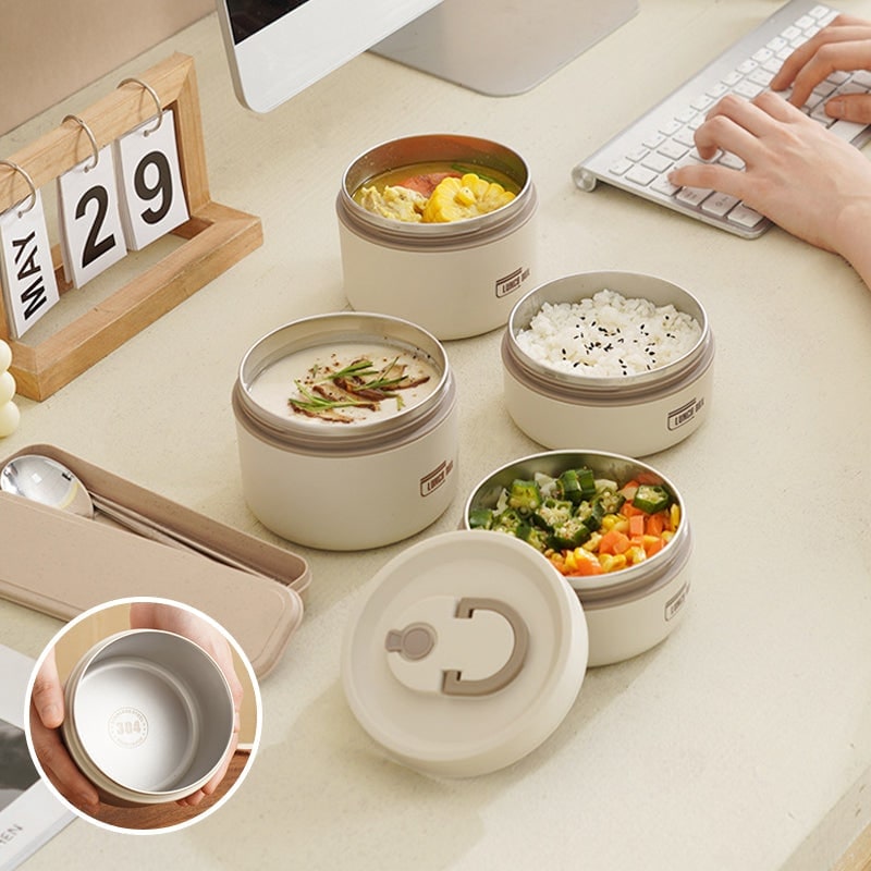 Stacking Stainless Steel Lunch Box with Thermal Bag
