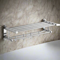 Stainless Steel Wall Towel Rack with Shelf and Hooks, 40 or 50 cm