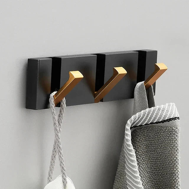 Folding Wall Hook Rack in Stainless Steel, 2 to 6 Hooks