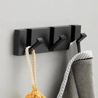 Folding Wall Hook Rail in Aluminium, 2 to 6 Hooks