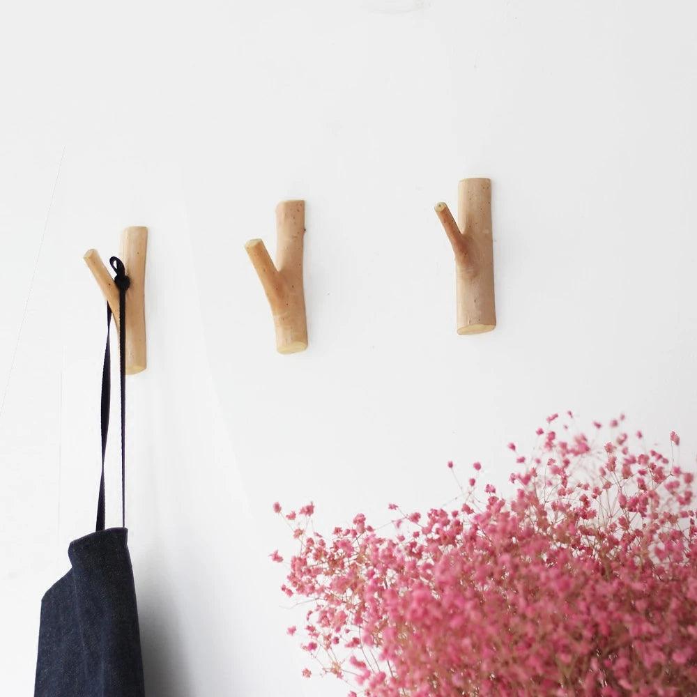 Boho Branch Wall Hook with Self-Adhesive Mounting, No Drilling