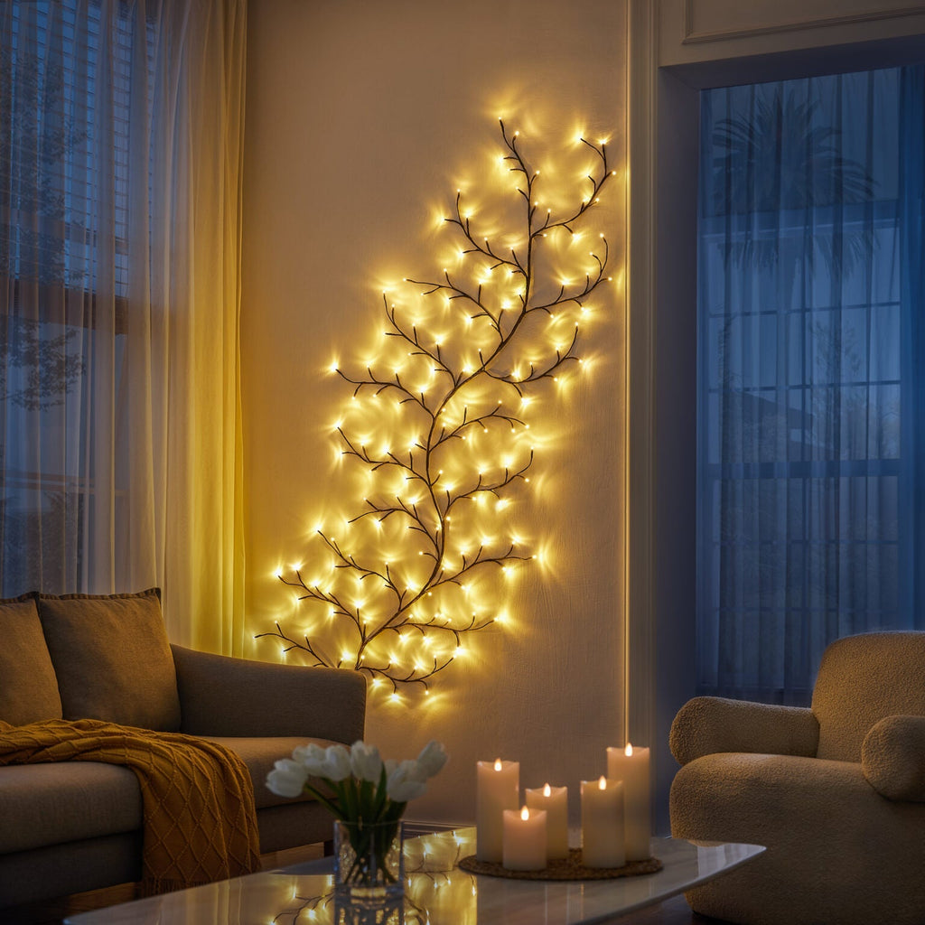 Lit Willow Branches with 144 Warm LEDs, 200 cm, Dimmable