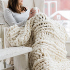 Hand-Knitted Chunky Throw, Nine Colours, Scandi Style