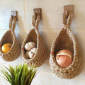 Hand-Woven Hemp Rope Hanging Baskets, Three Sizes