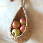 Hand-Woven Hemp Rope Hanging Baskets, Three Sizes