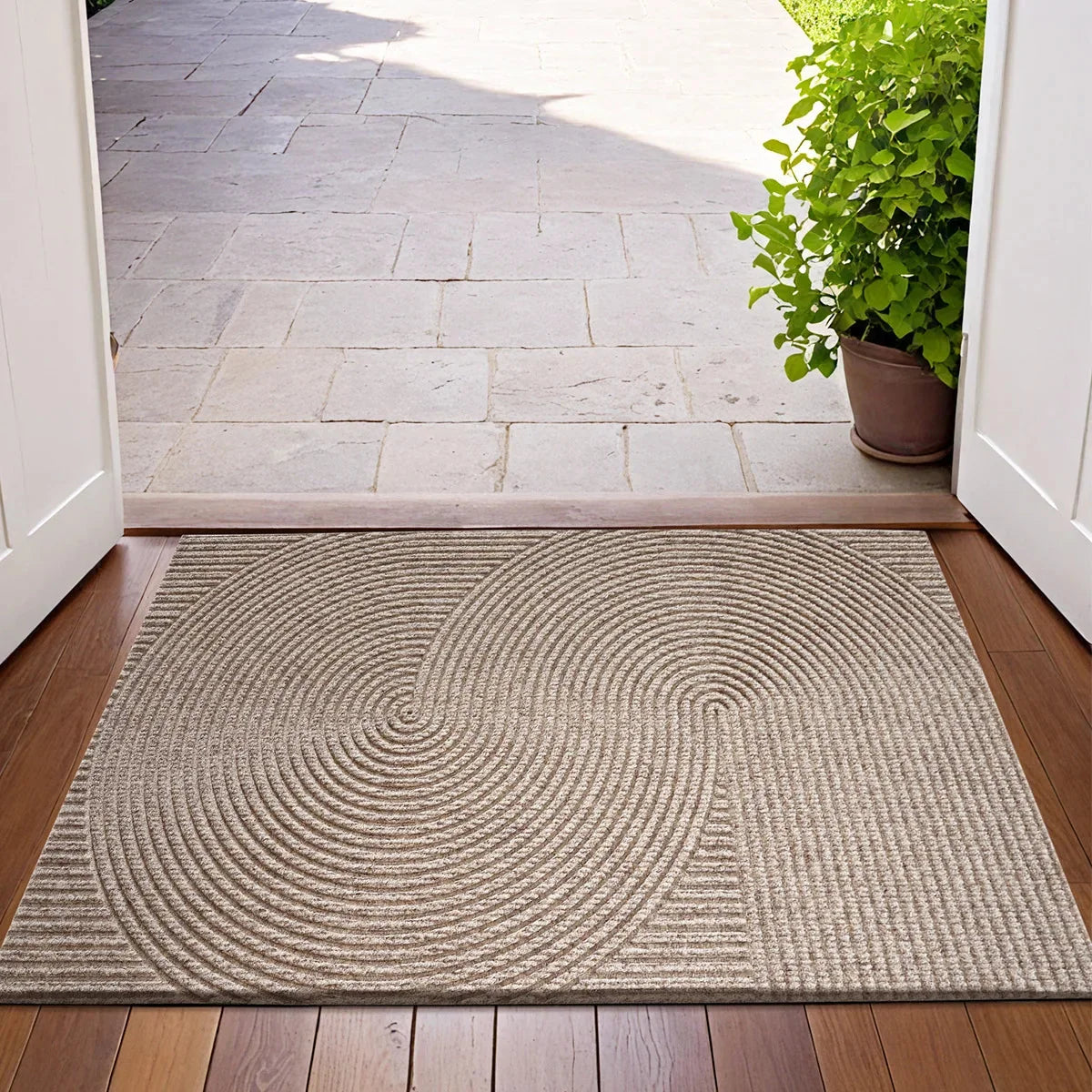 Grooved Anti-Slip Doormat for Indoor and Outdoor Use