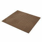 Ribbed PVC Doormat with Geometric Arch Pattern