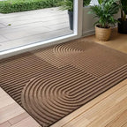 Ribbed PVC Doormat with Geometric Arch Pattern