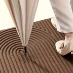Ribbed PVC Doormat with Geometric Arch Pattern