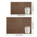Ribbed PVC Doormat with Geometric Arch Pattern