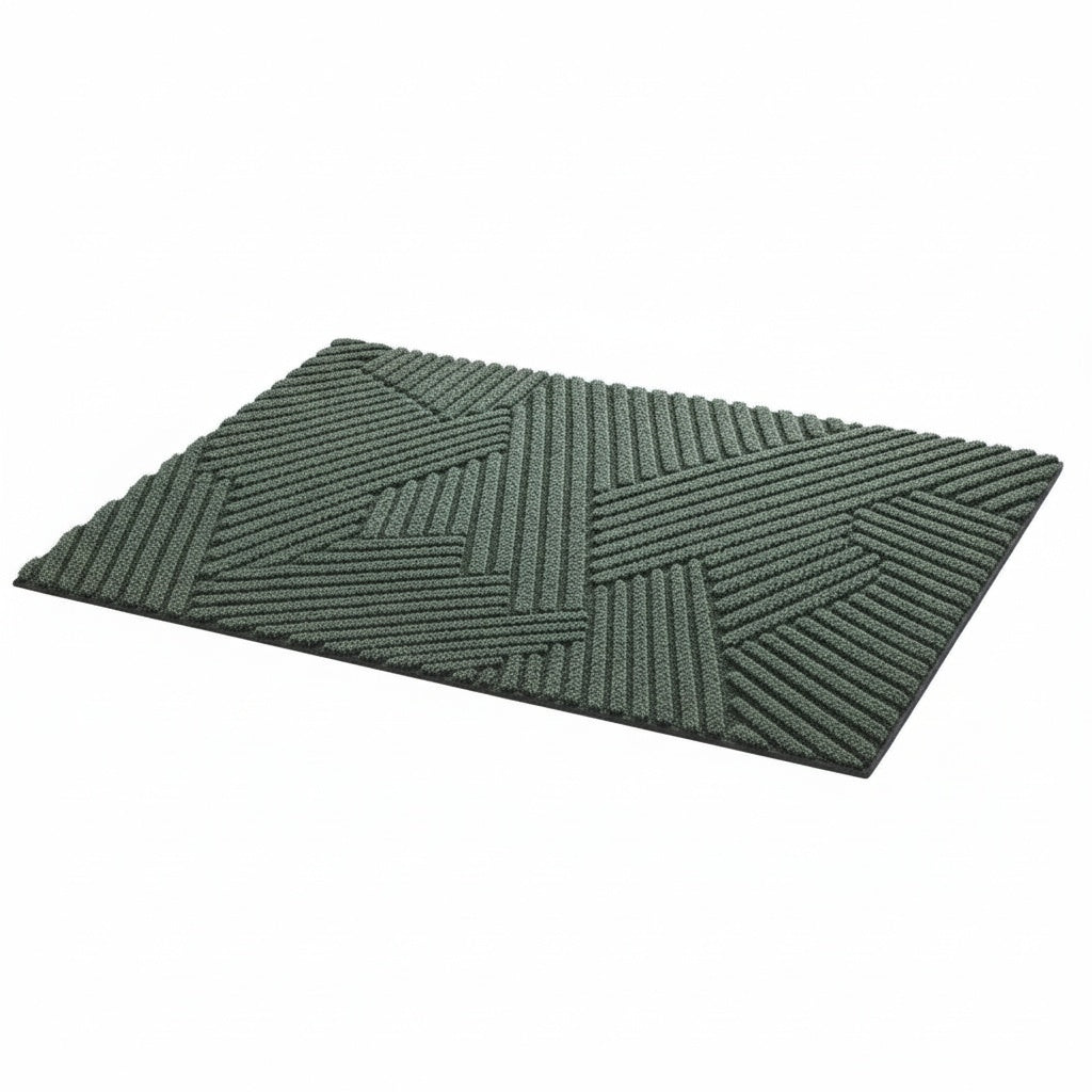 Non-Slip Geometric Ribbed Doormat in Two Sizes