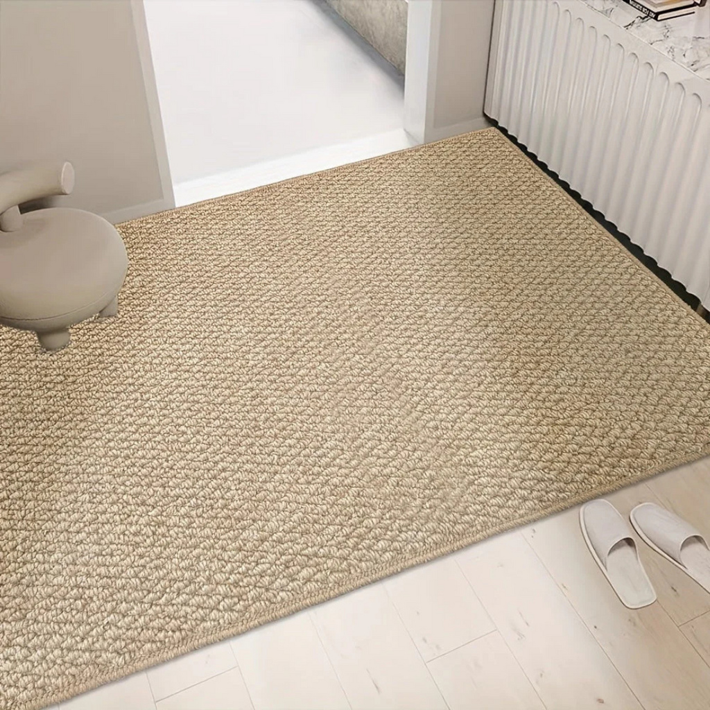Textured Anti-Slip Indoor Doormat in Neutral Beige