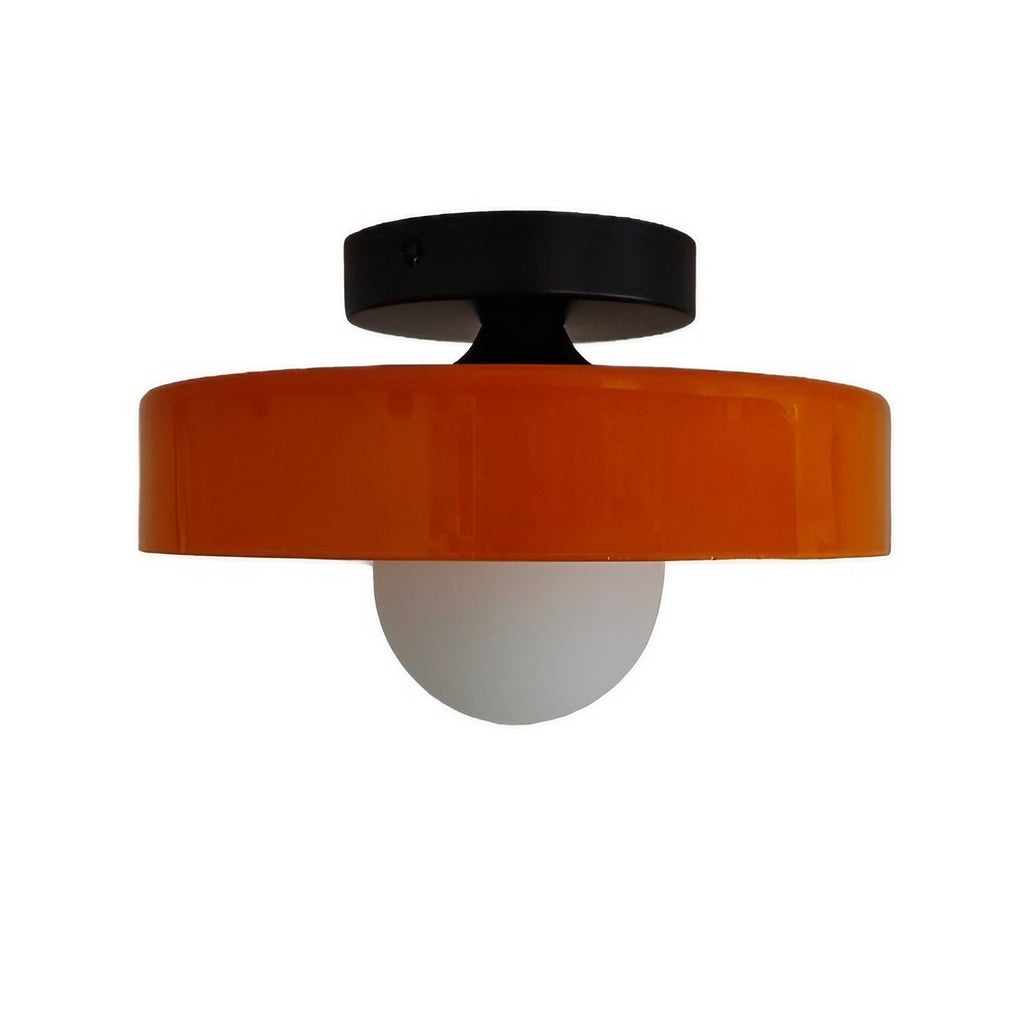 Frosted Glass Disc Flush Ceiling Light, 25cm or 35cm, G9