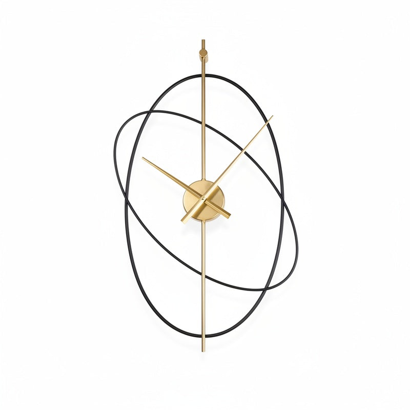 Modern Geometric Wall Clock with Gold Hands, Silent Quartz