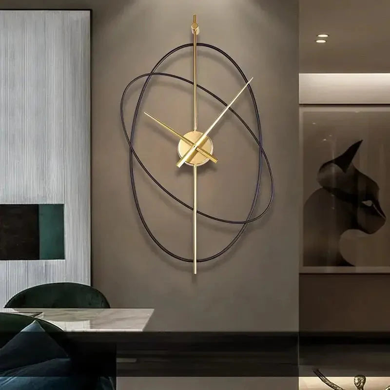 Modern Geometric Wall Clock with Gold Hands, Silent Quartz