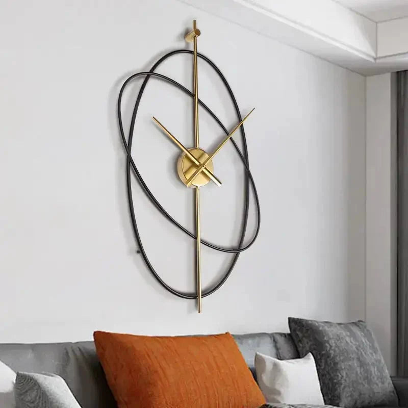 Modern Geometric Wall Clock with Gold Hands, Silent Quartz
