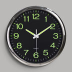 Round Quartz Wall Clock with Glow-in-the-Dark Numerals, 30 cm
