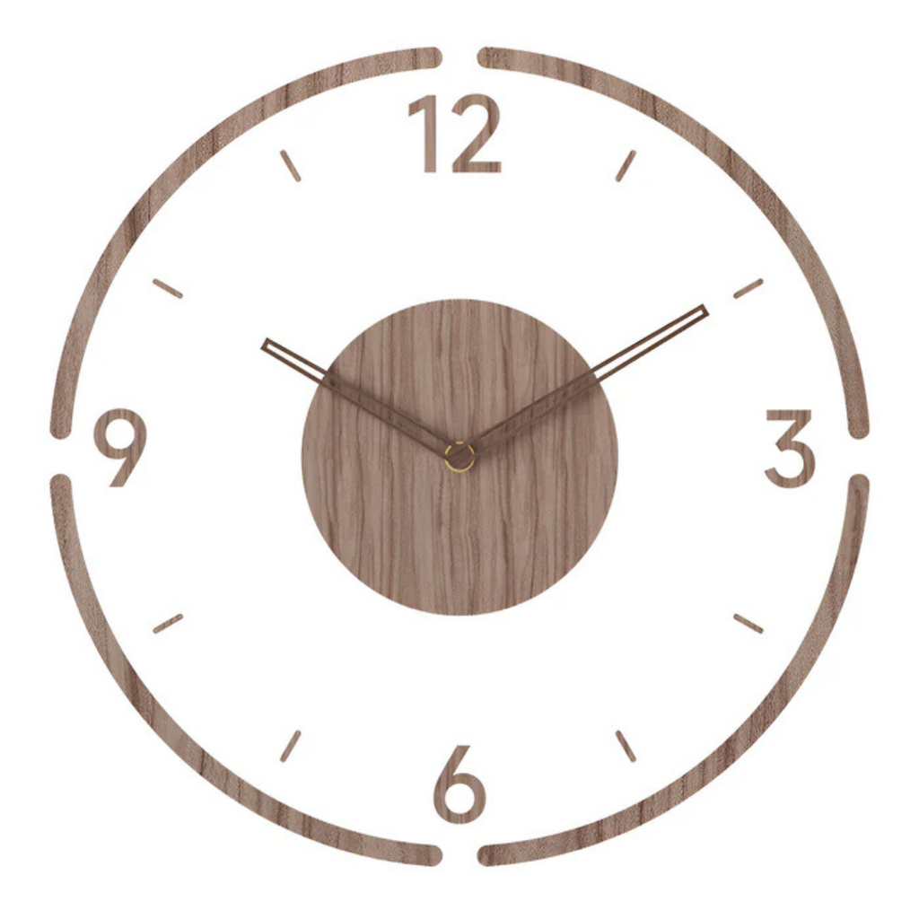 Scandi Acrylic and Wood Wall Clock with Silent Quartz Movement