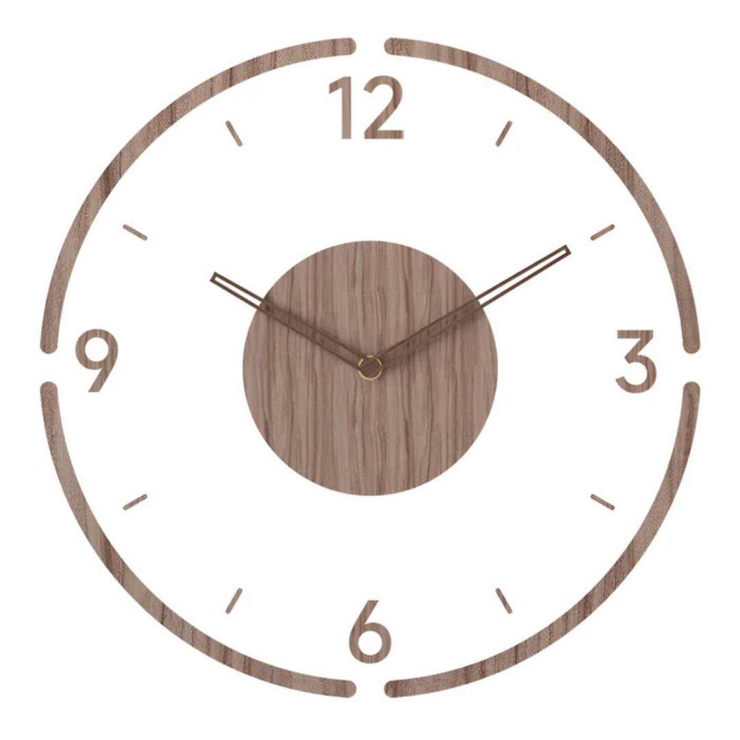 Scandi Acrylic and Wood Wall Clock with Silent Quartz Movement