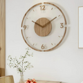 Scandi Acrylic and Wood Wall Clock with Silent Quartz Movement
