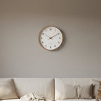 Scandinavian Round Wall Clock, Silent Movement, Two Sizes