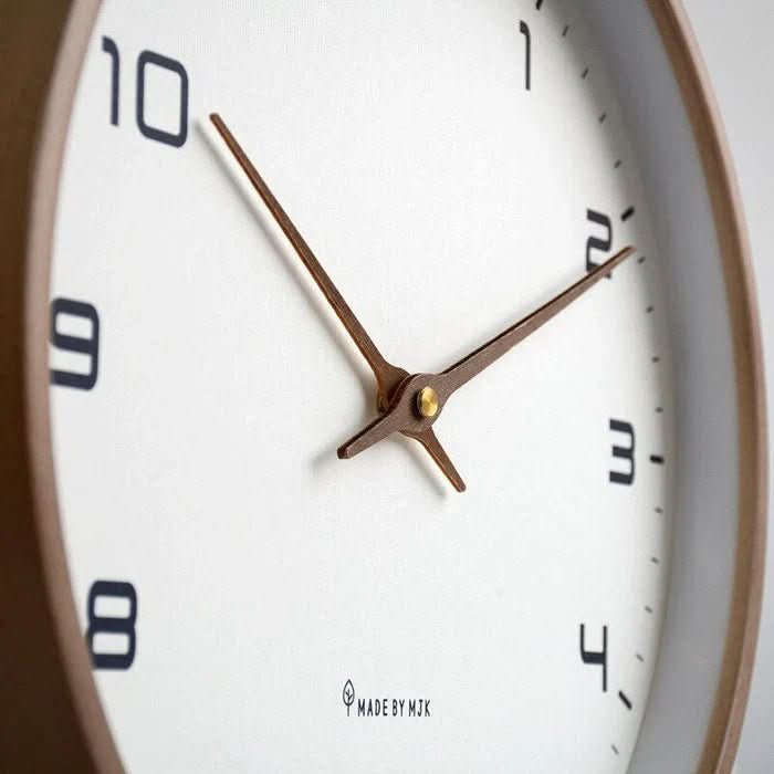 Scandinavian Round Wall Clock, Silent Movement, Two Sizes