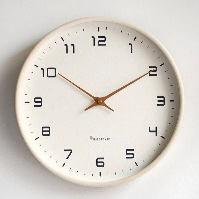 Scandinavian Round Wall Clock, Silent Movement, Two Sizes