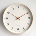 Scandinavian Round Wall Clock, Silent Movement, Two Sizes