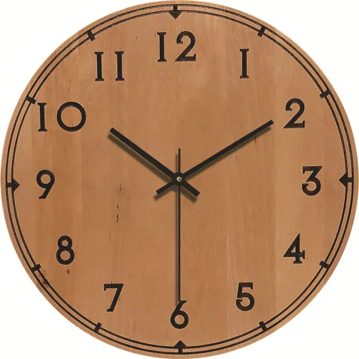 Wood-Effect Wall Clock with Silent Sweep Movement, 30 cm