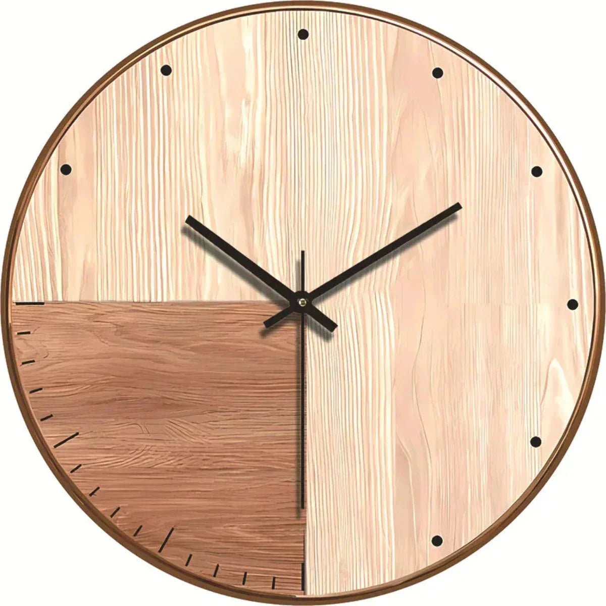Wood-Effect Wall Clock with Silent Sweep Movement, 30 cm