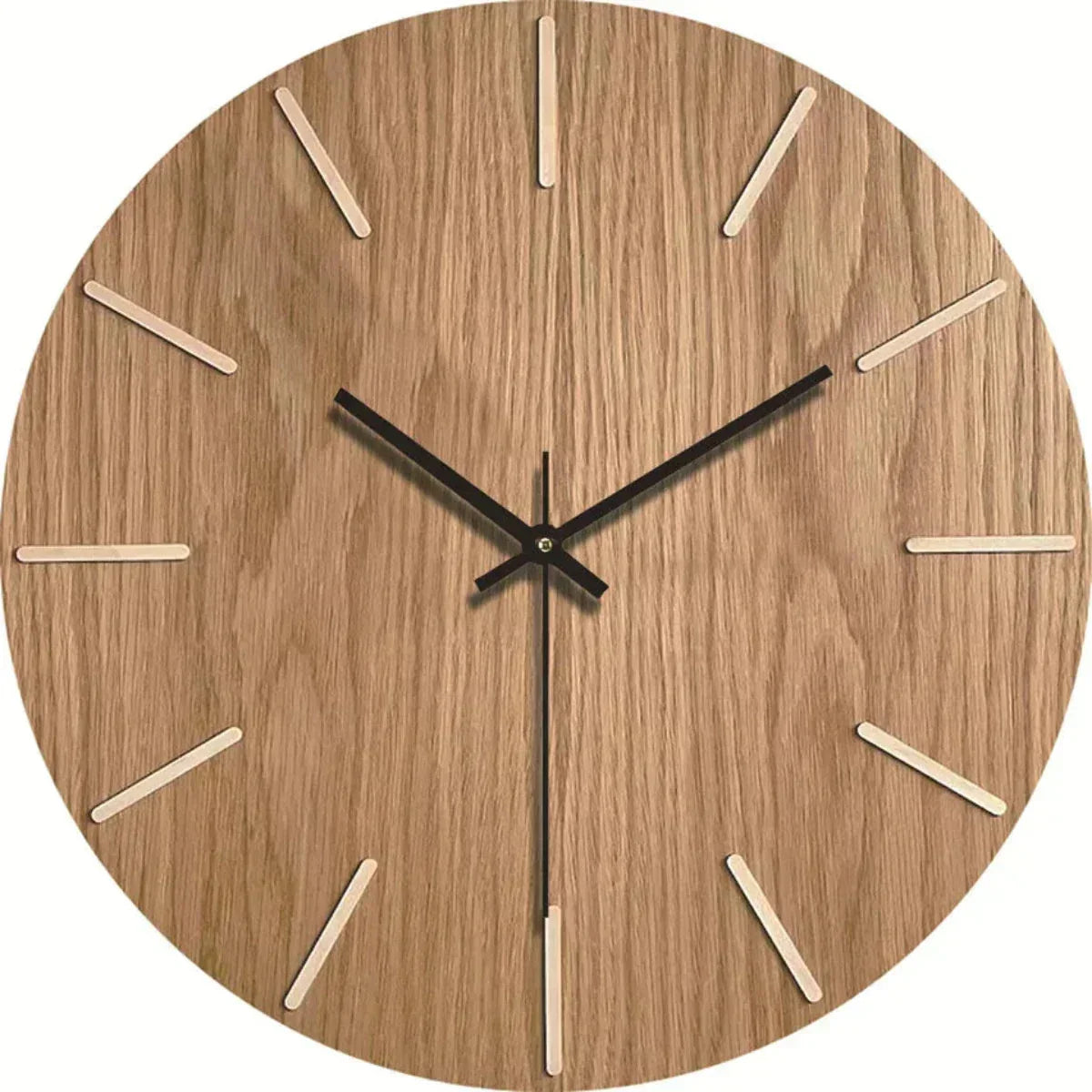 Wood-Effect Wall Clock with Silent Sweep Movement, 30 cm