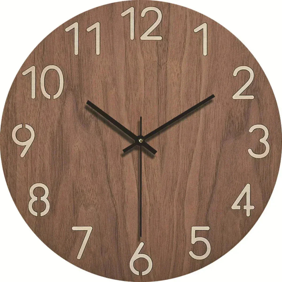 Wood-Effect Wall Clock with Silent Sweep Movement, 30 cm