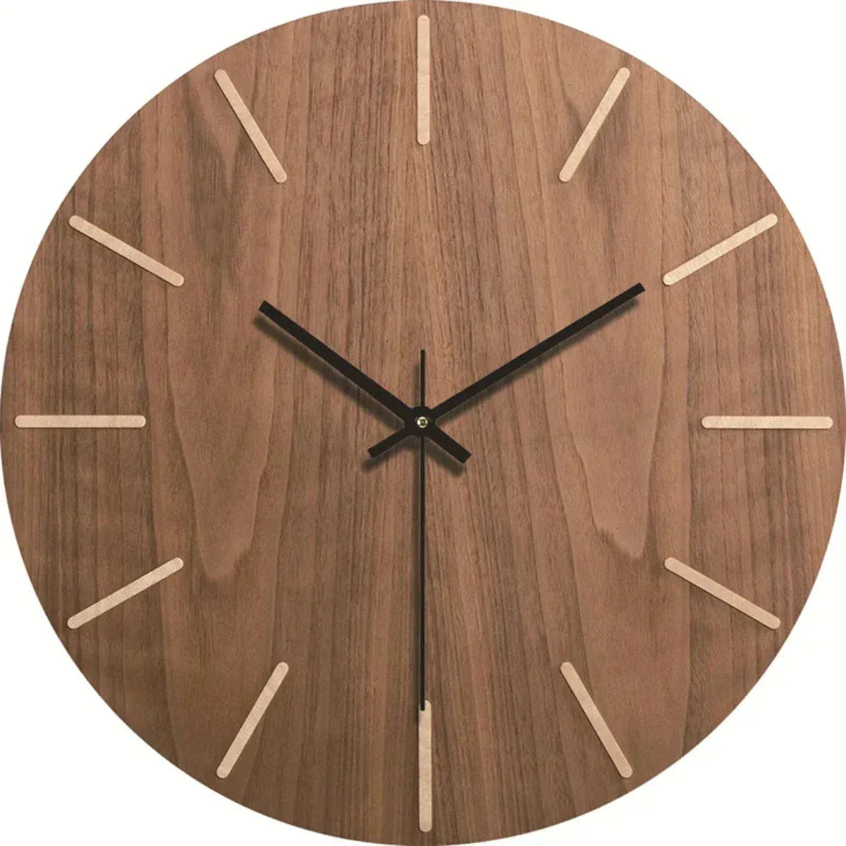 Wood-Effect Wall Clock with Silent Sweep Movement, 30 cm