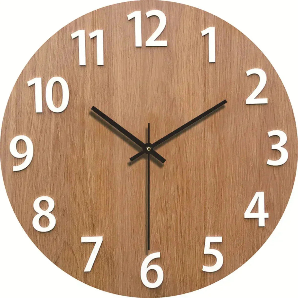 Wood-Effect Wall Clock with Silent Sweep Movement, 30 cm
