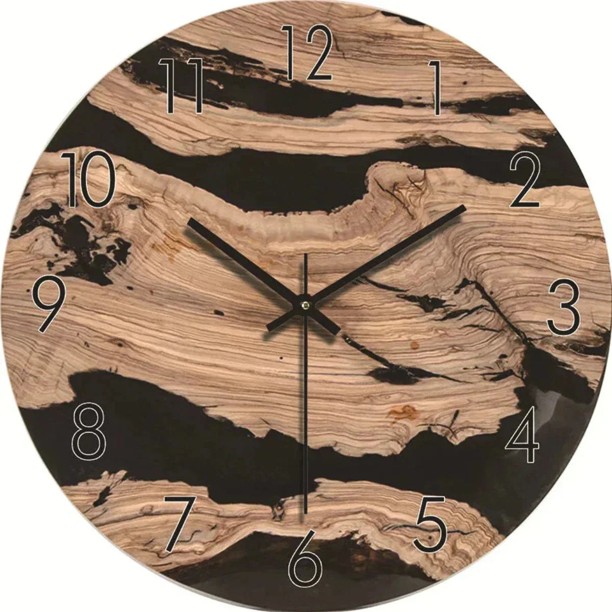 Wood-Effect Wall Clock with Silent Sweep Movement, 30 cm