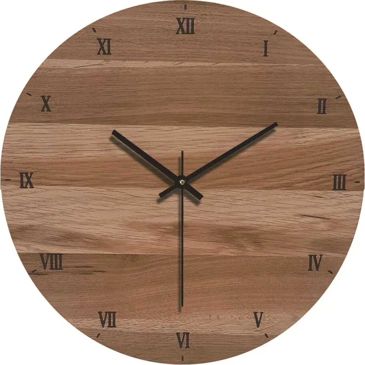 Wood-Effect Wall Clock with Silent Sweep Movement, 30 cm