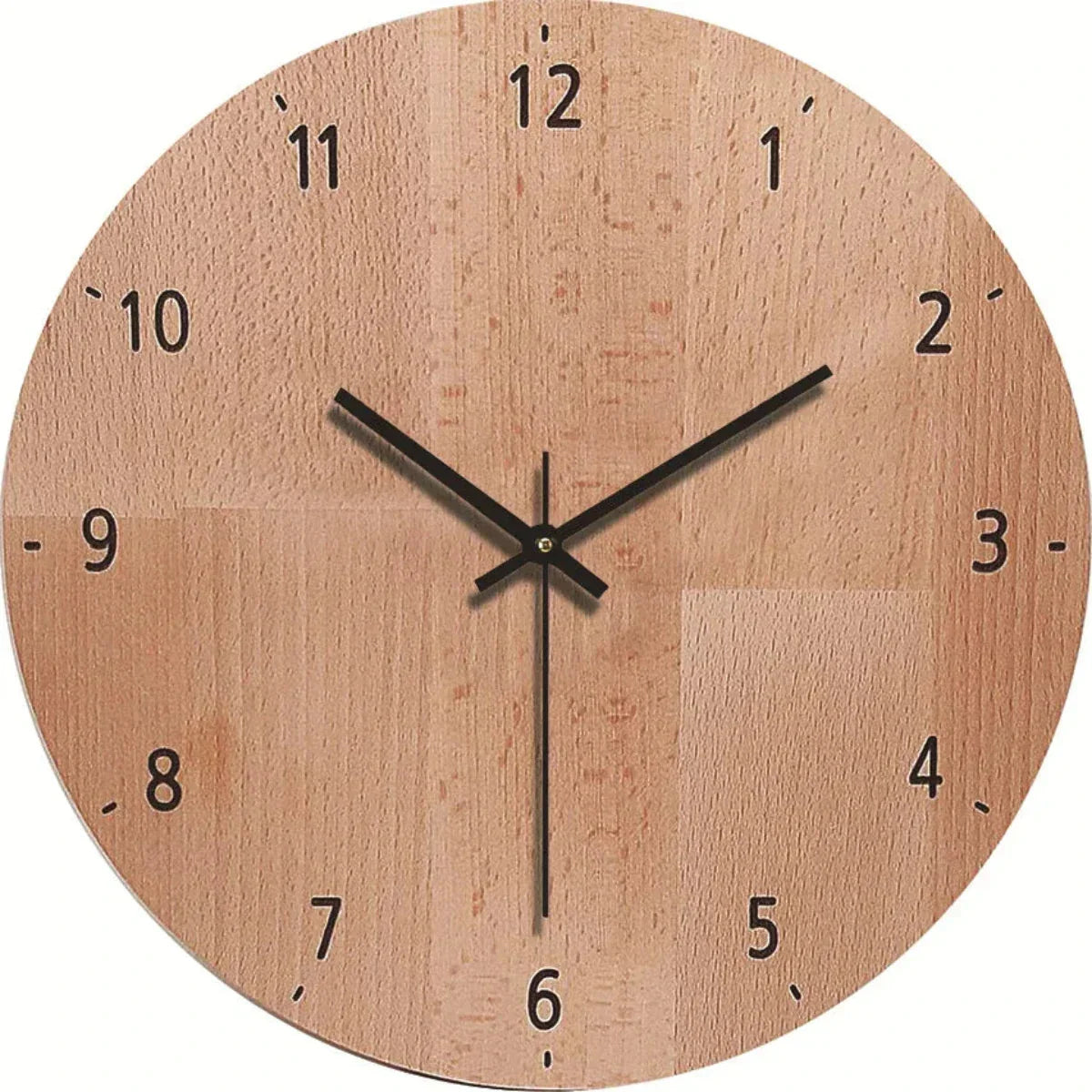 Wood-Effect Wall Clock with Silent Sweep Movement, 30 cm