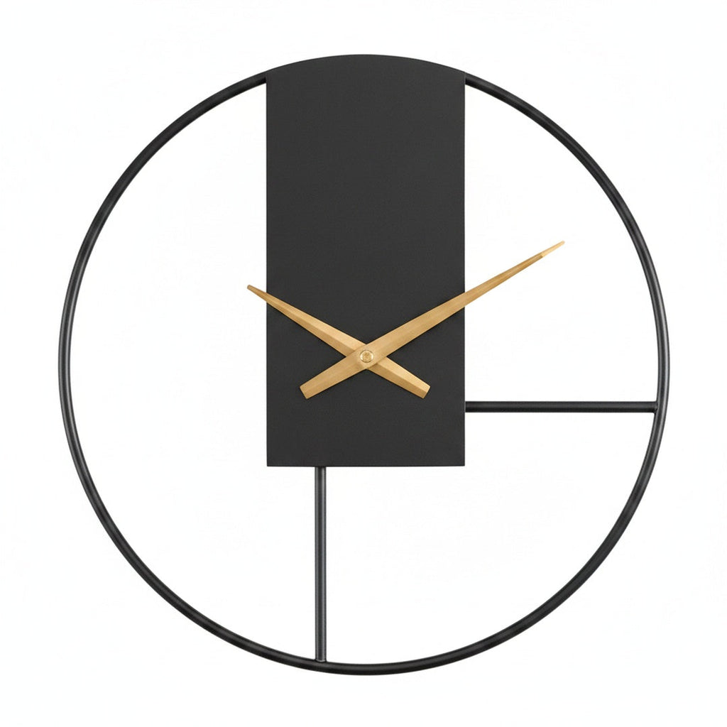 Open Frame Wall Clock with Gold Hands, Silent, 40 cm
