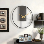Open Frame Wall Clock with Gold Hands, Silent, 40 cm
