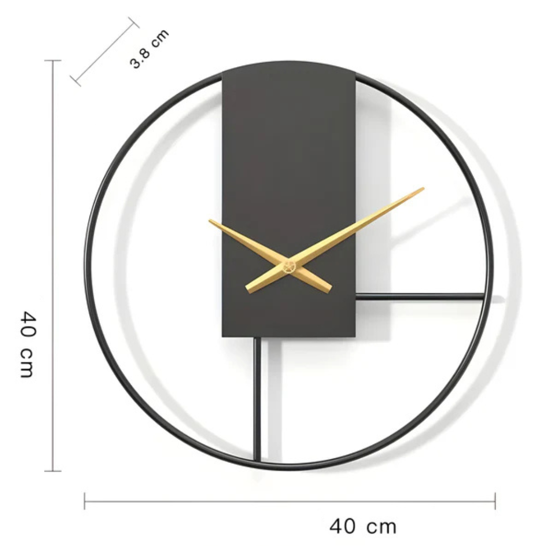 Open Frame Wall Clock with Gold Hands, Silent, 40 cm
