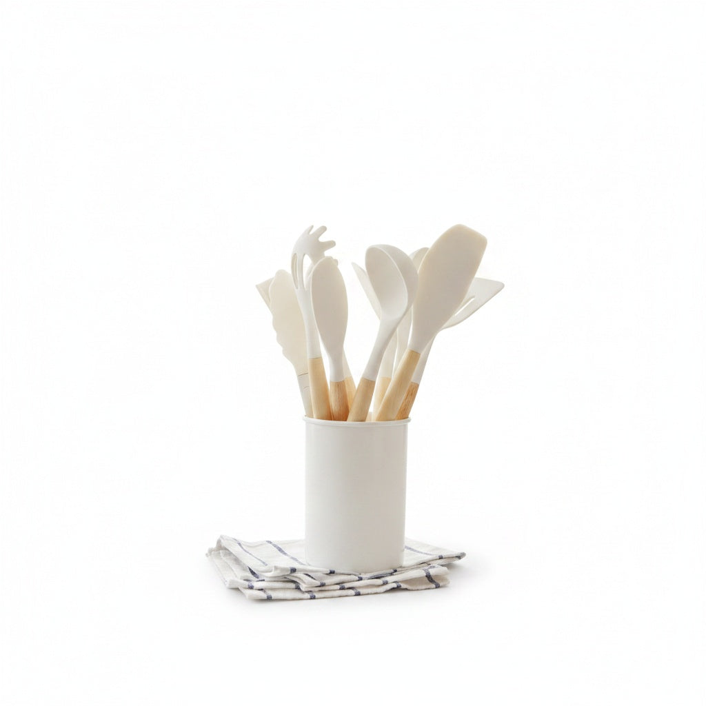 12-Piece Silicone Kitchen Utensil Set with Storage Holder