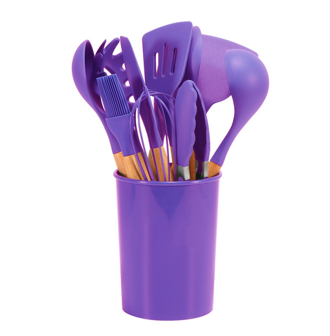 12-Piece Silicone Kitchen Utensil Set with Storage Holder