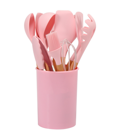 12-Piece Silicone Kitchen Utensil Set with Storage Holder