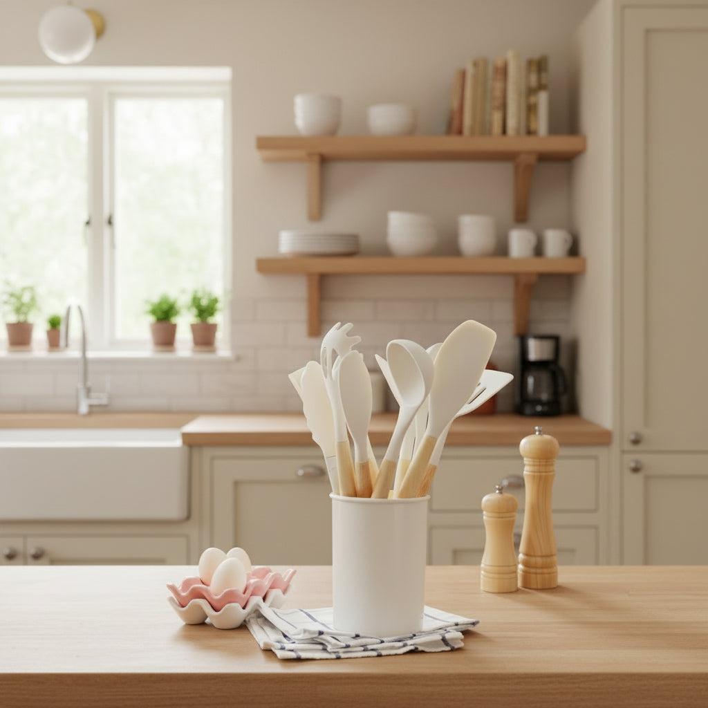 12-Piece Silicone Kitchen Utensil Set with Storage Holder