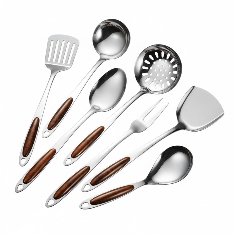 7-Piece Stainless Steel Kitchen Utensil Set, Mirror Finish