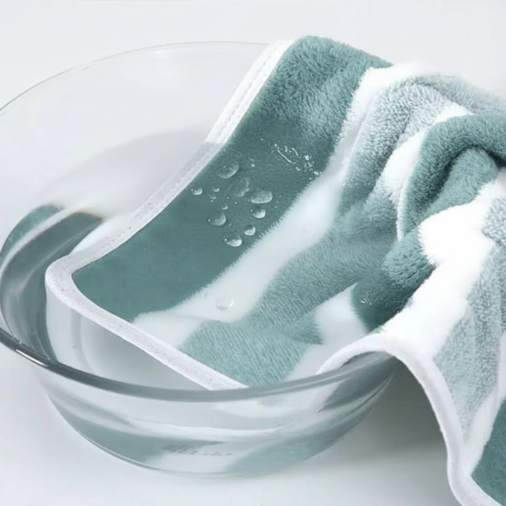 Striped Microfibre Towel Set, 8 Pieces, Quick-Dry