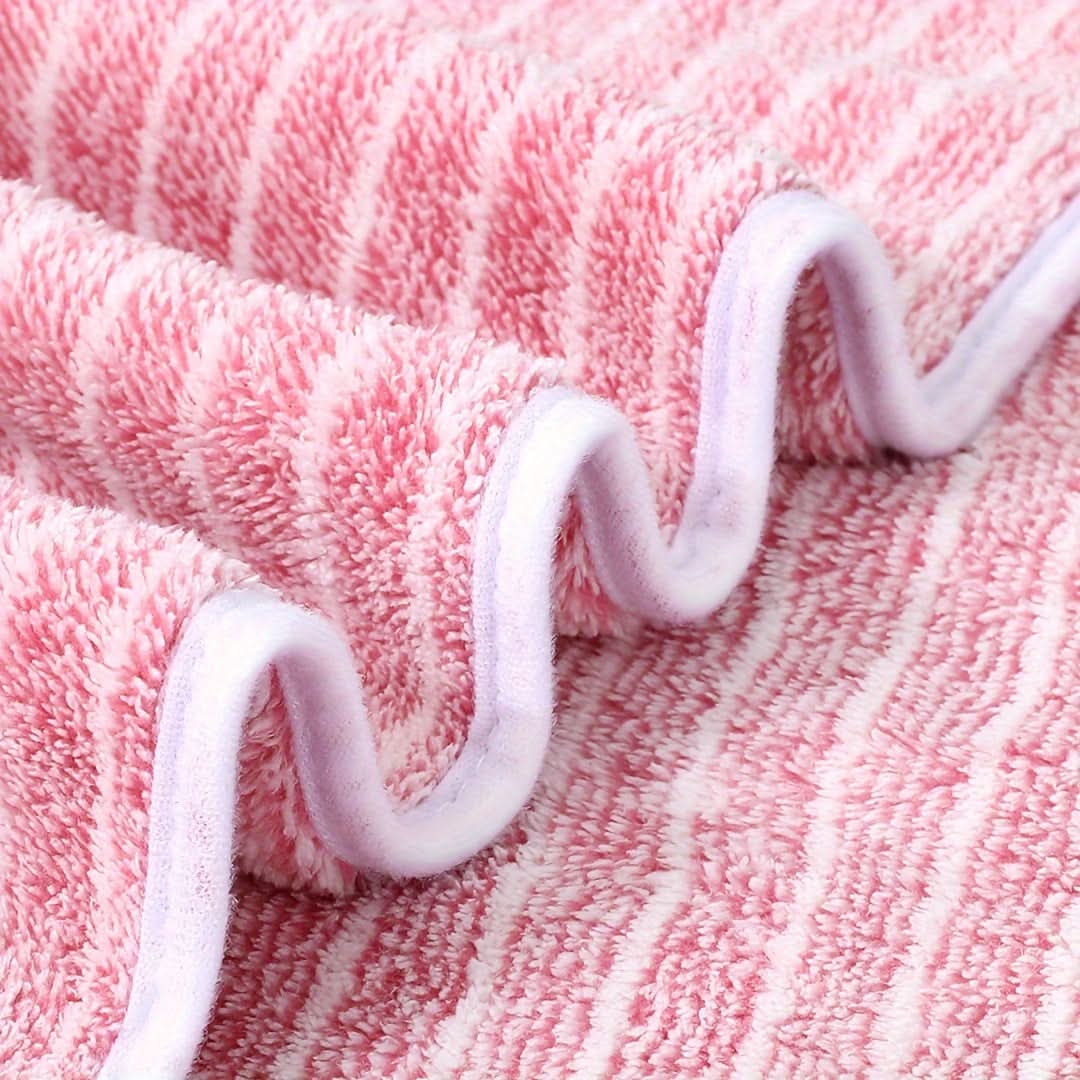 Striped Microfibre Towel Set, 8 Pieces, Quick-Dry