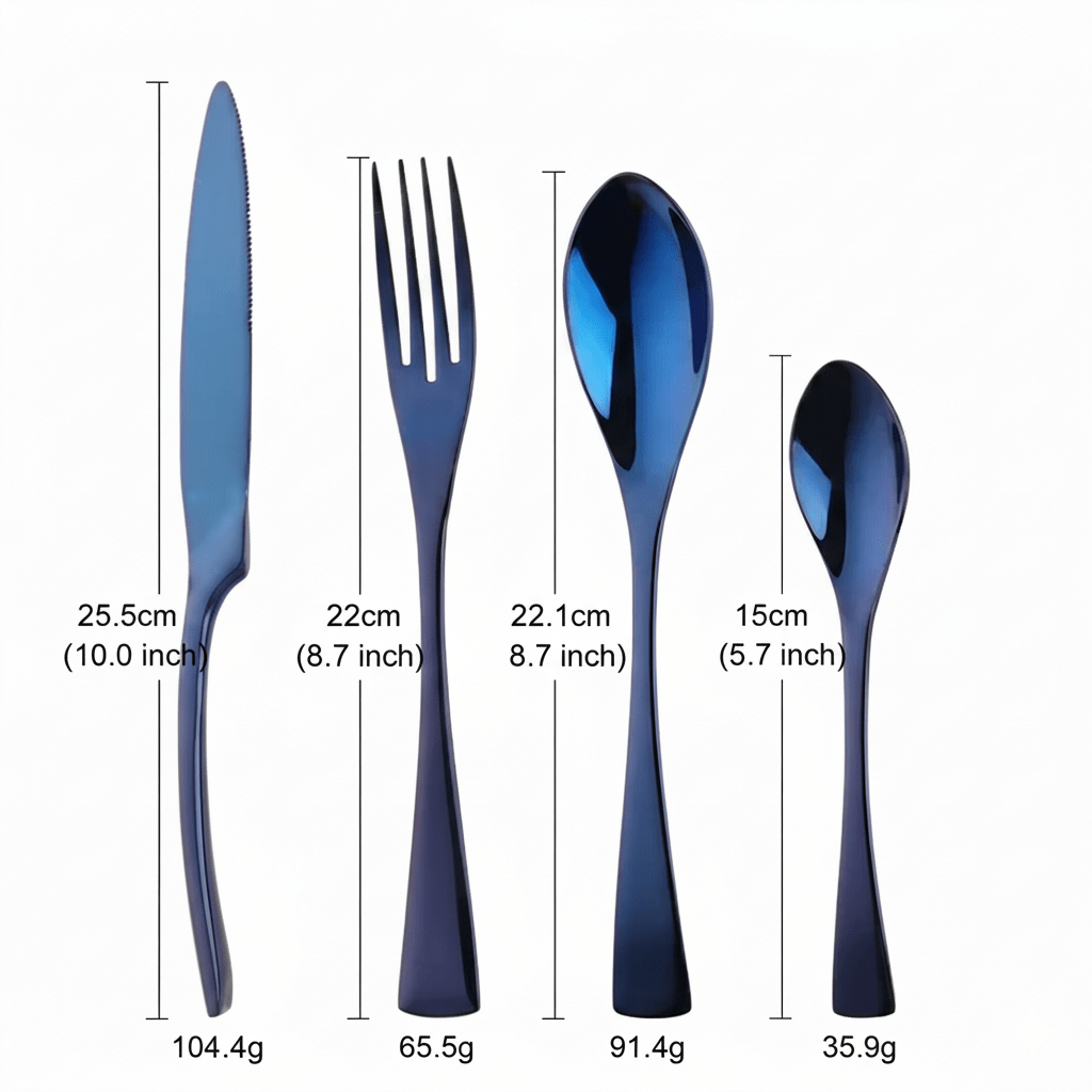 Holographic Stainless Steel Cutlery Set, 4 or 16 Pieces