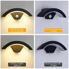 Outdoor Arc Wall Light with Motion Sensor Option, IP65