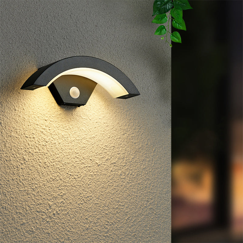 Outdoor Arc Wall Light with Motion Sensor Option, IP65